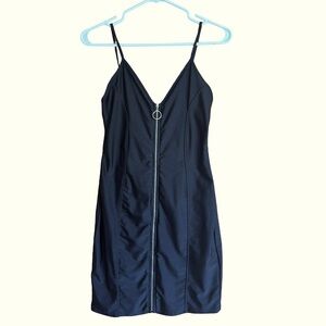 Chocolate skin tight zipper black dress. Size large.